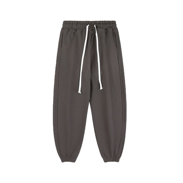 Men's Clothing | Autumn and Winter New 420g Terry Street Loose Solid Color Cuffed Sports Pants_viptrois.com