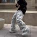Men's Retro Fashion Casual Trousers Loose Straight Wide Leg Overalls Multi Pocket_viptrois.com