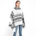 Unisex Spring and winter Christmas green cape loop yarn bristle check hooded cape_viptrois.com