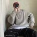 Autumn Winter Brand Solid Color Inner Wear Crew Neck Sweater Men's Korean Style Loose Casual Trendy Knitted Top_viptrois.com