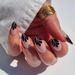 Sweet Cool Black Petal Water Drop French Nail Art Simple Cool Elegant Ins Style Almond Armor European And American Fashion Nail Art_viptrois.com