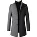 Loom Loom 2024 European And American Autumn Winter New Mid-Length Single-Breasted Stand Collar Wool Men's Slim Fit Trench Coat_viptrois.com