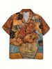 Men's Clothing Foreign Trade European Fashion BrandShort Sleeved Printed Shirt Men's Beach Loose Versatile Casual Couple Shirt Women_viptrois.com