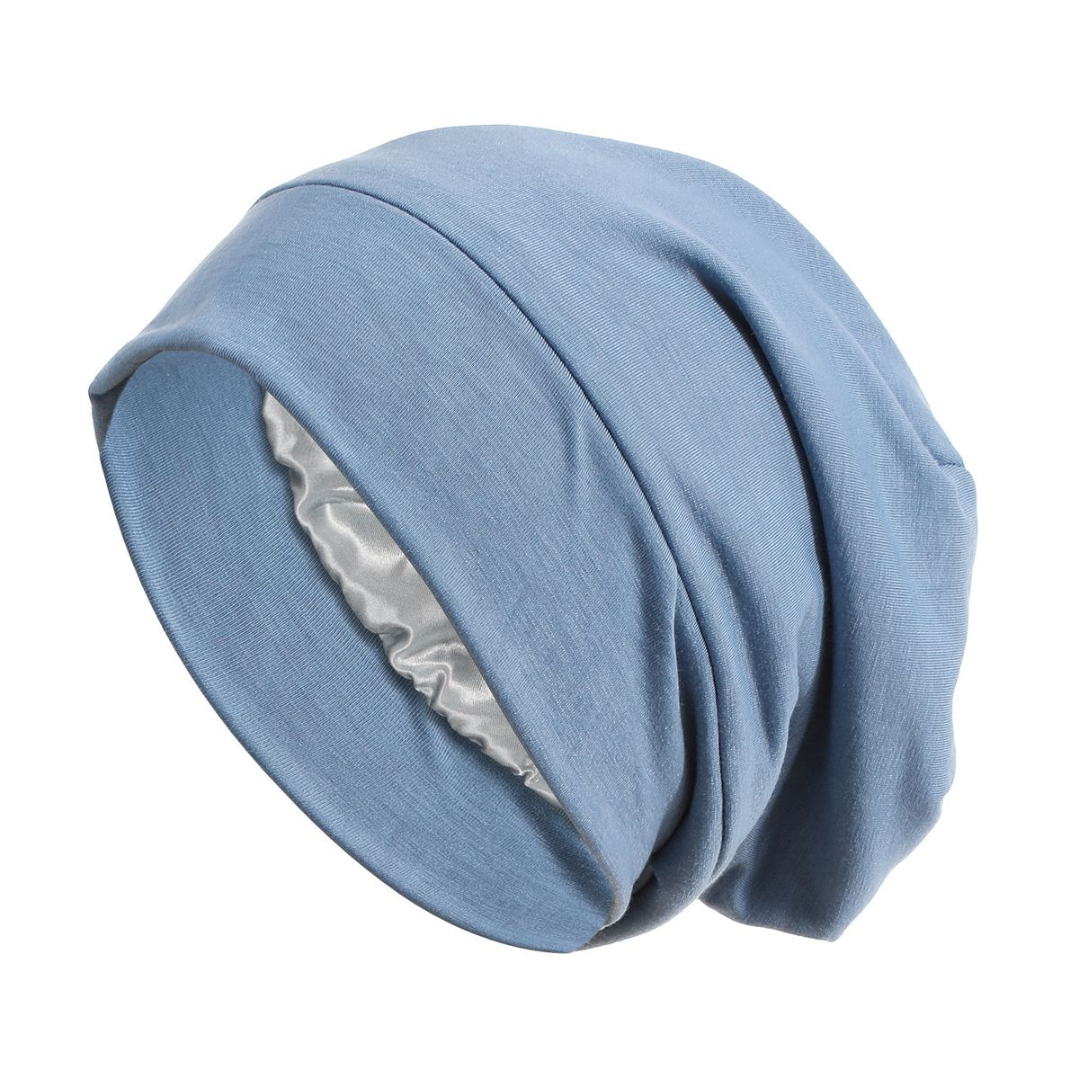 Men's Hats Double Layer Modal Cotton Wide Brimmed Hair Care Hat Satin Lining Simple And Fashionable All Match Sleeping Cap_viptrois.com