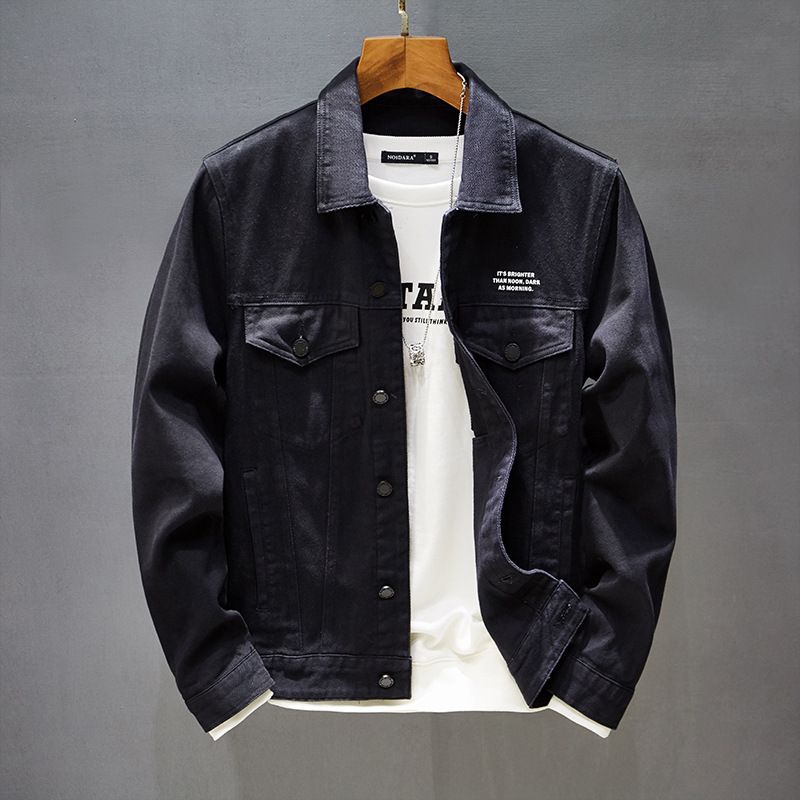 Men's Clothing new men's jacket solid color trendy denim clothing casual slim denim jacket men_viptrois.com