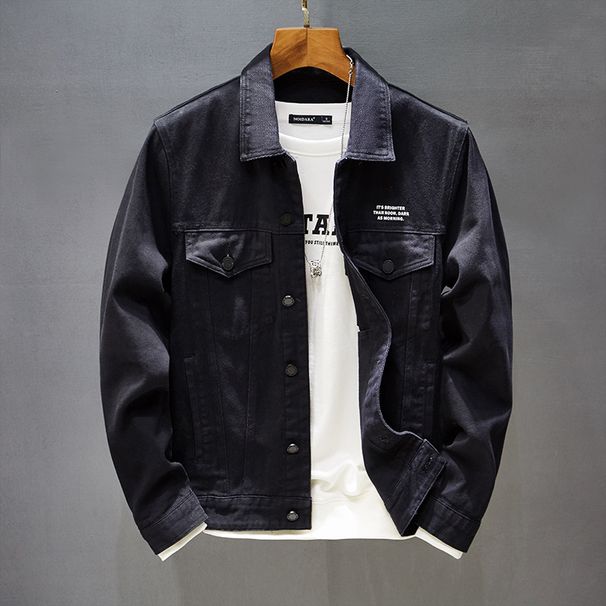 Men's Clothing new men's jacket solid color trendy denim clothing casual slim denim jacket men_viptrois.com