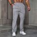 Men's Clothing Four Seasons New Leisure Jacquard Drawstring Loose Leisure Solid Color Pocket Sports Trousers Men_viptrois.com