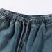 men's summer thin five-point pants men's loose large size cool mid-pants trendy elastic waist breeches_viptrois.com