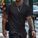 Unbeatable Quality Ins 2025 Summer Sale T-shirt Men's Button Henley Neck Sports Polo Shirt_viptrois.com