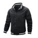 2025 Spring And Autumn New Casual Loose Jacket Men's Spring And Autumn Sports Solid Color Stand-up Collar Jacket_viptrois.com