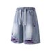 Men's Clothing New Retro Denim Shorts Washed Distressed Ripped Jeans Stylish And Rebellious_viptrois.com