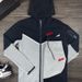 Men's Letter Print Color Block Hooded Tracksuit Set - Casual Zip-Up Sweatshirt & Joggers (Black/Grey, Grey) | S-3xl_viptrois.com