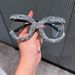 Large Frame Fashion Full Diamond Glasses Frame Women's Personality Half Frame Glasses Frame Net Celebrity Flat Glasses Light Glasses For Students_viptrois.com