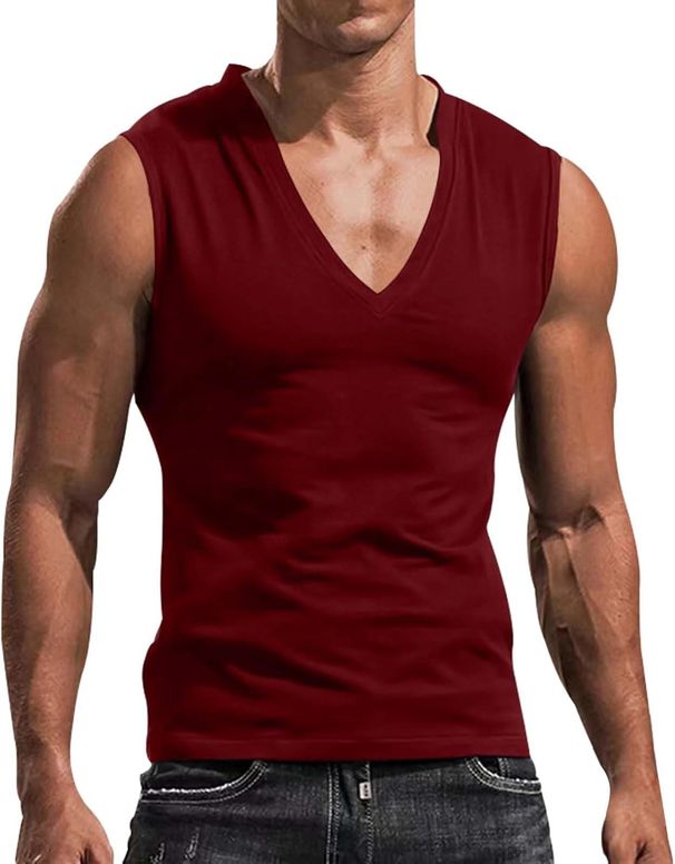 Herren Tank Top Ärmelloses Muskelshirts Gym Sport Unterhemd Männer Rundhals T Shirt Fiess Trägershirts Baumwolle Dünne_viptrois.com