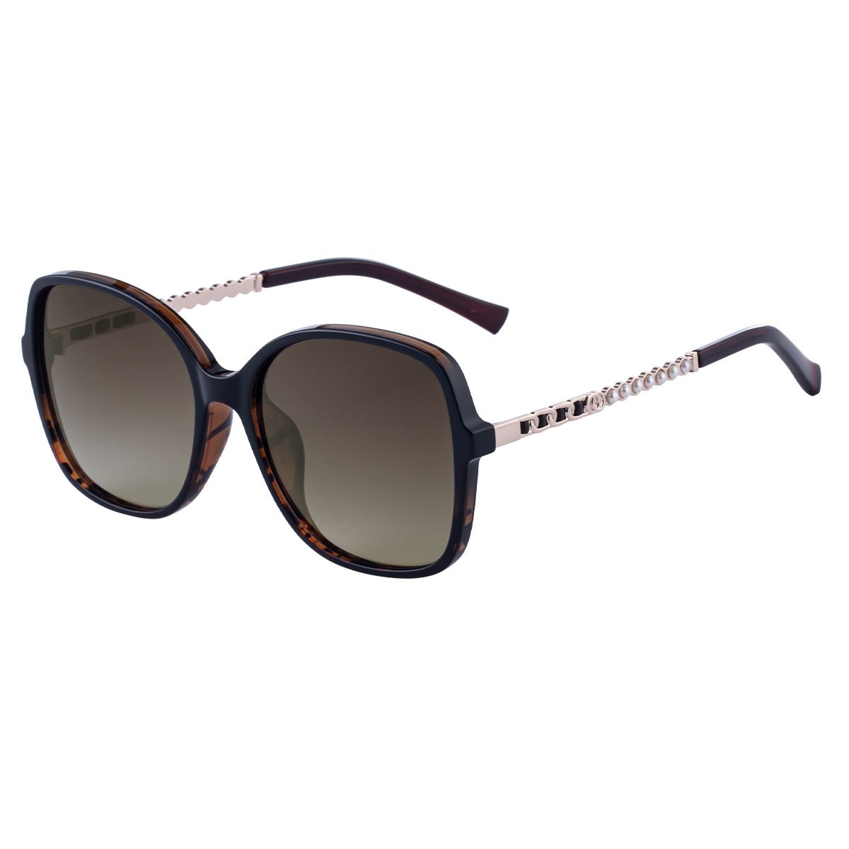 New Fashion Large Square Frame Polarized Sunglasses For Women Inlaid Pearl Sunglasses For Women High End Glasses_viptrois.com
