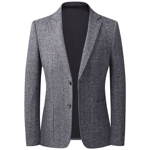 Men's Clothing Lacebert Autumn And Winter Knitted Wool Suits For Young And Middle Aged Men, Small Suits, Men's Slim Wool Casual Suits_viptrois.com