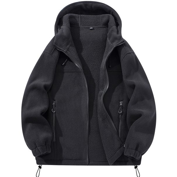 Heavyweight Polar Fleece Hoodie – Unisex Outdoor Pullover With Thermal Lining (Green/Black/Khaki, S-3XL)_viptrois.com