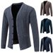 Men's Clothing Fleece-Lined Knit Cardigan Sweater Warm Winter V-Neck Pullover For Casual & Stylish Outfits (Available In 5 Classic Colors & 4 Sizes)_viptrois.com