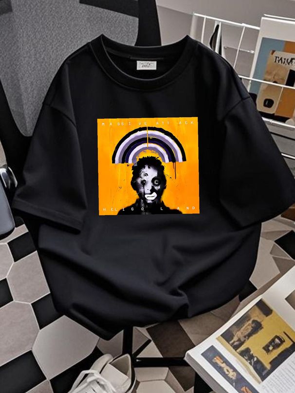 Classic Electronic Music T-Shirt Massive Attack Heligoland Paradise Circus Breathable Homme Designer Clothes Casual Soft Streetwear_viptrois.com