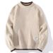 New round neck sweater for men's spring and autumn fashion design, loose fitting top for teenagers, outer knitted sweater_viptrois.com