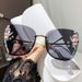 Women's Glasses new fashion rhinestone sunglasses for women, slim sunglasses, internet celebrity style, sun protection and UV protection_viptrois.com