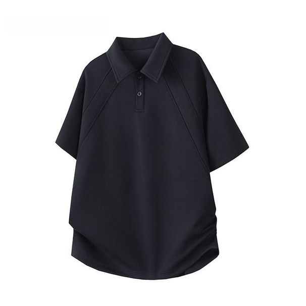 Premium Heavyweight Men's Polo Shirt - Relaxed Fit Short Sleeve T-Shirt For Summer, Casual & Business Style, Striped Pattern_viptrois.com