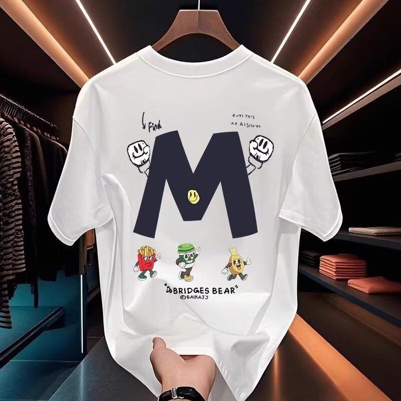 Men's Clothing Short Sleeved T Shirt Men's Summer 2025 New Style Trend Simple Half Sleeved Top Loose Casual_viptrois.com