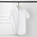 Men's Rose Gold & Bronze Embellished Short Sleeve Casual Shirt Fashionable Printed Polyester Shirt For Summer White Black_viptrois.com