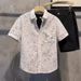 Men's Clothing Printed Ink Splashed Ice Silk Beach Short Sleeved Shirt Men's Summer Thin Loose Half Sleeved Shirt Jacket_viptrois.com