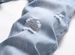 Men's Clothing High Street Pure Cotton Ripped Men's Jeans Beggar Pants Fried Bleached Small Straight Light Blue Jeans_viptrois.com