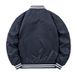 Unisex Colorblock Baseball Jacket - Winter Pilot Bomber Coat With Stand Collar, Japanese Workwear Style, Thickened Nylon Blend For Casual Outwear_viptrois.com