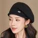 Autumn Winter Women's Beret Fashion Versatile Warm Knitted Wool Mom's Light Style Hat Slouchy Beanie_viptrois.com