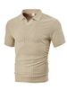 Men's Summer Short Sleeve Shirt - Breathable Jacquard Towel Fabric, Casual Striped Design, Comfortable Linen-Like Texture, Relaxed Fit_viptrois.com