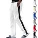 Men's Heavyweight Contrast-Panel Jogger Pants Casual Streetwear Sweatpants Black White 6 Color Options_viptrois.com