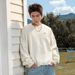 Men's Vintage Jacquard Textured Oversized Round Neck Sweatshirt – Heavyweight Embroidery Pullover With Contrast Stitching_viptrois.com