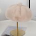 Mink Fur Beret Thickened Large Head Circumference Women Octagonal Round Top Autumn Winter Warm Hat_viptrois.com