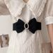 French haute couture diamond studded bow with skirt, fashionable and sweet black wide elastic waistband for women_viptrois.com