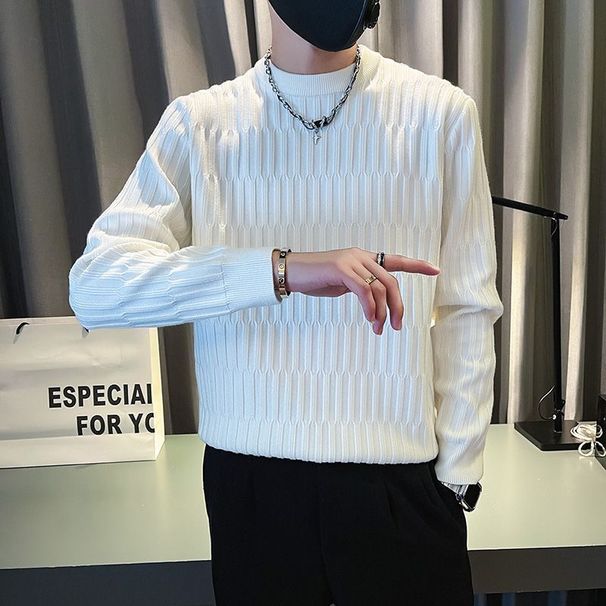 Plush thickened autumn winter new high-end sweatshirt for men with long sleeves base and warm bottom layer as the inner_viptrois.com