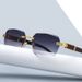 Wood Grain Temples Sunglasses - Metal Frame Trendy Square Shades_viptrois.com