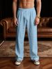 Men's Breathable Cotton Blend Straight Leg Casual Pants - Lightweight, Comfortable & Versatile For Sports & Daily Wear (12 Colors, S-XXXL)_viptrois.com