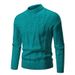 Men's Casual Knit Sweater – European Style Twisted Yarn Pullover For Autumn & Winter (White/Black/Teal, Sizes M-3XL)_viptrois.com