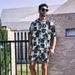 Men's Clothing Printed Beach Suit Men's Handsome Trendy Short Sleeved Shirt Shorts Large Size Floral Shirt Men's Two Piece_viptrois.com