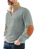 Men's Clothing Half Zip Sweatshirt Men's Autumn And Winter American Lamb Wool Stand Up Collar Embroidery Plus Velvet Sweatshirt_viptrois.com