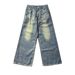 Slim Versatile Casual Denim Trousers Niche Design Trend Youth Popular Retro_viptrois.com
