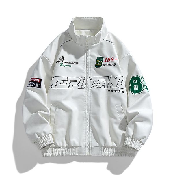 Leather Jacket Men's Autumn Stand-up Collar Locomotive Suit PU Leather Jacket Flow Embroidery American Casual Jacket_viptrois.com