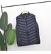 "Men's Stand Collar Quilted Down Vest – Winter-Weight Sleeveless Jacket (Classic Black/Dark Blue/Greyish, 2XL-5XL)"_viptrois.com