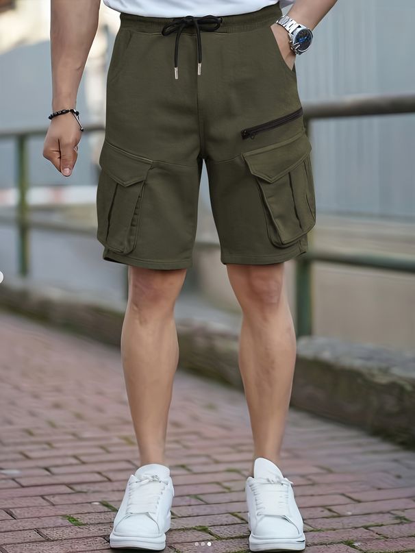 Men's Clothing Retro Sportswear Casual Shorts Men Summer Ice Silk Cool Loose Five Point Pants_viptrois.com