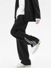 Men's Spring Loose Fit Straight Leg Sweatpants Versatile Casual Long Pants with Three Stripes American Style for Men_viptrois.com