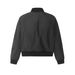 Shikuo 0177 Winter American Style Casual Oversized Stand Collar Bomber Jacket Black Warm Short Cotton Coat Trendy_viptrois.com