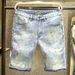 Men's Clothing Straight Ripped Denim Shorts Summer Loose Pants Casual Shorts Price Control_viptrois.com